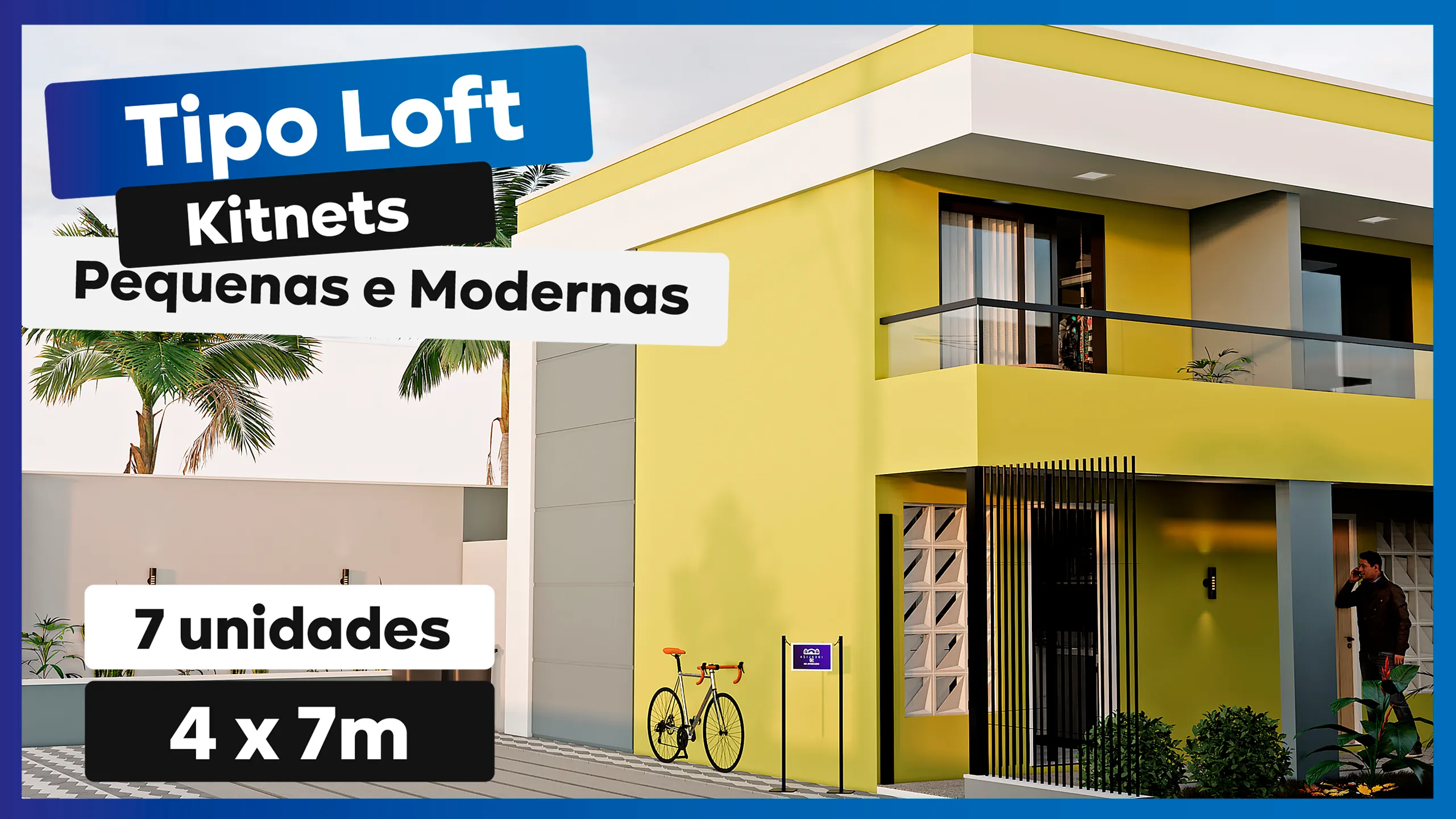 Tipo Loft kitnets modernas | 4 x 7m - IDEALIZA3D